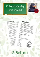 Vorschau - Arbeitsblätter - Valentine's day and idioms about love - Deckblatt