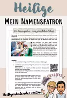 Vorschau - Arbeitsblätter - Der Namenspatron - mein persönlicher Heiliger - Deckblatt