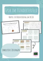 Vorschau - Stationenlernen - Spuk im Hunderterfeld (Kartei zur Orientierung im Zahlenraum bis 100) - Deckblatt