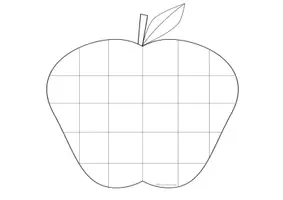 Vorschau - Mal- und Bastelvorlagen - Kunstunterricht Apfel (Fensterbild, Ausmalbild) Herbst - Seite 1