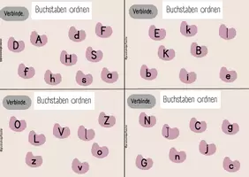 Vorschau - Aufgabenkarten - Freiarbeitskartei - Buchstaben verbinden - Deutsch - Klasse 1 - Seite 1