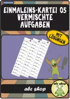 Vorschau - Arbeitsblätter - Einmaleins: Gemischte Aufgaben als Klammerkarten mit Lösungen - Deckblatt