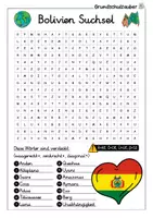 Vorschau - Arbeitsblätter - Bolivien Suchsel - Buchstabengitter - Seite 1