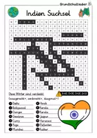 Vorschau - Arbeitsblätter - Indien MEGABUNDLE - Wissenskartei, Lückentext, Steckbrief, Suchsel - Seite 3