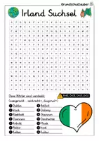 Vorschau - Arbeitsblätter - Irland Suchsel - Buchstabengitter - Seite 1