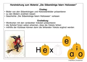 Vorschau - Arbeitsblätter - Die Silbenkönige feiern Halloween - Seite 1