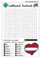 Vorschau - Arbeitsblätter - Lettland Suchsel - Buchstabengitter - Seite 1