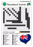 Vorschau - Arbeitsblätter - Neuseeland Suchsel - Buchstabengitter - Seite 2