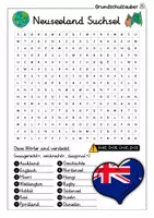 Vorschau - Arbeitsblätter - Neuseeland Suchsel - Buchstabengitter - Seite 1