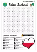 Vorschau - Arbeitsblätter - Polen Suchsel - Buchstabengitter - Seite 1
