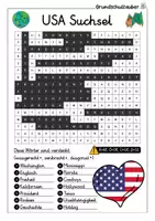 Vorschau - Arbeitsblätter - USA Amerika Suchsel - Buchstabengitter - Seite 2