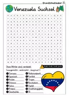 Vorschau - Arbeitsblätter - Venezuela Suchsel - Buchstabengitter - Seite 1