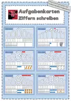 Vorschau - Unterrichtsreihen - Aufgabenkarten Ziffern schreiben (Übungskartei Klasse 1) - Seite 1