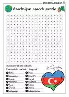 Vorschau - Arbeitsblätter - Azerbaijan Search puzzle - letter grid (English) - Seite 1