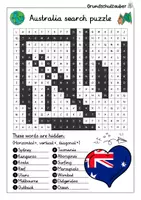 Vorschau - Arbeitsblätter - Australia Search puzzle - letter grid (English) - Seite 2