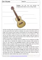 Vorschau - Arbeitsblätter - Die Ukulele erklärt: Bild, Text und Aufgabe - Deckblatt