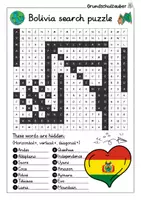 Vorschau - Arbeitsblätter - Bolivia Search puzzle - letter grid (English) - Seite 2