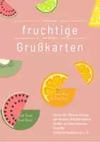 Vorschau - Mal- und Bastelvorlagen - Fruchtige Grußkarten für deine Schüler:innen - Deckblatt