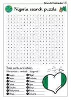 Vorschau - Spiele - Nigeria Search puzzle - Letter grid (English) - Seite 1