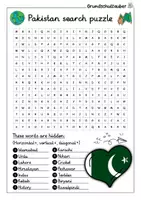 Vorschau - Arbeitsblätter - Pakistan Search puzzle - Letter grid (English) - Seite 1