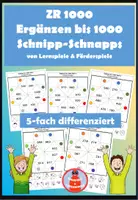 Vorschau - Stationenlernen - ZR 1000: Ergänzen bis 1000, Schnipp-Schnapps, 5-fach differenziert - Deckblatt