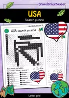 Vorschau - Arbeitsblätter - USA America Search puzzle - Letter grid (English) - Deckblatt