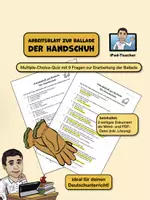 Vorschau - Arbeitsblätter - DEUTSCH: Quiz zur Ballade "Der Handschuh" von Schiller - Deckblatt