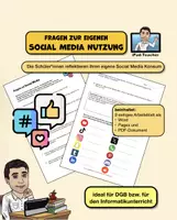 Vorschau - Arbeitsblätter - Arbeitsblatt Fragen zur eigenen Social Media Nutzung - Deckblatt