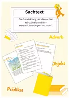 Vorschau - Arbeitsblätter - Sachtext: Die Entwicklung der deutschen Wirtschaft und ihre Herausforderungen in Zukunft - Deckblatt