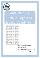 Vorschau - Bildkarten - Hefteinträge zum Buchstabenlernen, Anfangsunterricht, Buchstaben Buchstabenzettel - Deckblatt