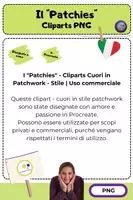 anteprima - Flashcard - Cliparts Cuori in Patchwork - Stile | Uso commerciale - Pagina 1