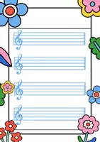 Vorschau - Mal- und Bastelvorlagen - Schmuckblätter | Lineaturen | Musik | Notenlineatur | Retro-Design I kommerzielle Nutzung - Seite 3