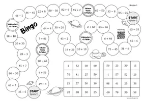 Vorschau - Arbeitsblätter - Addieren und subtrahieren im Zahlenraum 100 mit & ohne ZÜ - Spiel (Bingo) - Seite 2