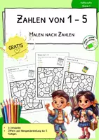 Vorschau - Arbeitsblätter - Zahlendarstellung von 1 bis 5 für 1. Klasse - Deckblatt