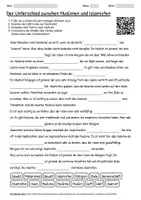 Vorschau - Arbeitsblätter - Arbeitsblatt "Der Unterschied zwischen Muslimen und Islamisten" + interaktive Lösung & MP3 + Mindmap - Deckblatt