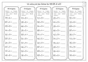 Vorschau - Arbeitsblätter - ZR 100 mit Übergang - Aufgaben für den Wochenplan - Seite 1