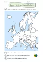 Vorschau - Arbeitsblätter - Europas Länder und Hauptstädte (Atlasarbeit) - Deckblatt