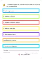 Vista previa - Hojas de trabajo - CONCIENCIA LÉXICA. SEGMENTACIÓN DE FRASES. - página 1