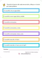 Vista previa - Hojas de trabajo - CONCIENCIA LÉXICA. SEGMENTACIÓN DE FRASES. - página 3
