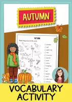 Vista previa - Hojas de trabajo - Otoño / Autumn - ejercicio de vocabulario (inglés) - Portada