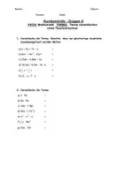 Vorschau - Test - Leistungskontrolle - Terme vereinfachen - differenziert - Deckblatt