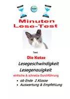 Vorschau - Unterrichtsreihen - Minuten-Lese-Test: Die Katze - Deckblatt