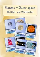 Vorschau - Bildkarten - Planets/Outer Space - Bild-&Wortkarten - Englisch - Deckblatt