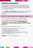 Aperçu - Apprentissages en autonomie - Fiche méthode : Résoudre des systèmes d’équations - Page 1
