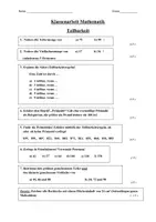 Vorschau - Test - Klassenarbeit Teilbarkeit - Deckblatt