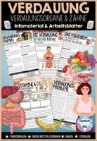 Vorschau - Unterrichtsreihen - Verdauung & Ernährung - Infomaterial & Arbeitsblätter - Textpassagen mit Markierungen, Überschriften zuornden, Fragen & Lösungen - Deckblatt
