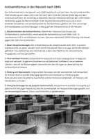 Vorschau - Arbeitsblätter - Antisemitismus in der Neuzeit (nach 1945) mit Aufgaben - Deckblatt