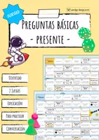 Vorschau - Arbeitsblätter - Preguntas básicas (presente) - Juego - Deckblatt