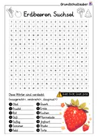 Vorschau - Arbeitsblätter - Erdbeere Suchsel - Buchstabengitter - Seite 1