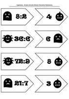 Vorschau - Arbeitsblätter - Legekarten - Division mit dem kleinen Einmaleins (Halloween) - Seite 2